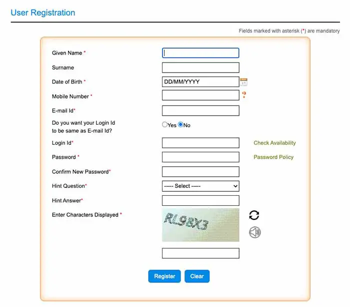 Madad Online Portal User Registration