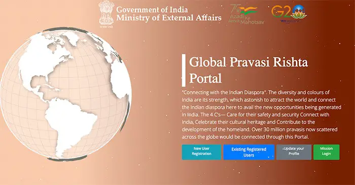 Global Pravasi Rishta Portal: How To Register Online (2023) Global Pravasi Rishta Portal Home Page