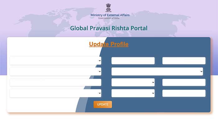 Global Pravasi Rishta Portal Update Page