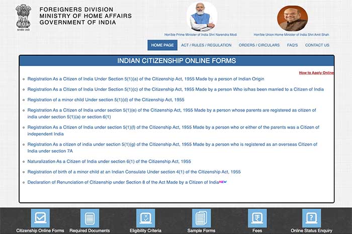 How To Apply For Indian Citizenship Online (2023) Indian Citizenship Online Website Homepage