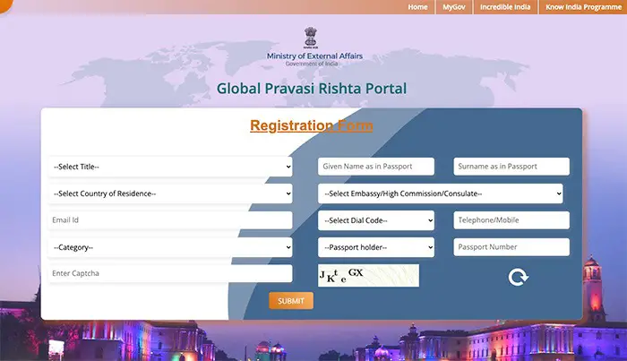 Global Pravasi Rishta Portal: How To Register Online (2023) New User Registration Form
