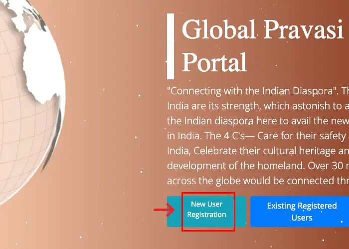Global Pravasi Rishta Portal: How To Register Online (2023) New User Registration Button